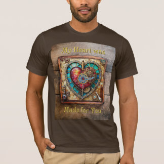 Sunflower Stained Glass Heart Steampunk Series T-Shirt