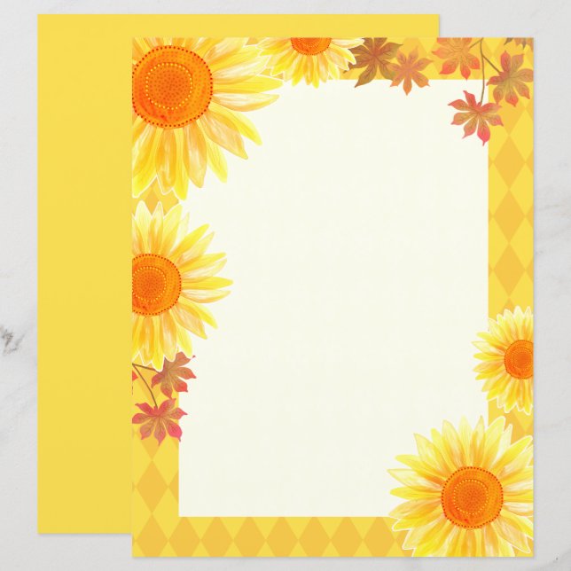 Sunflower Stationery Paper (Front/Back)