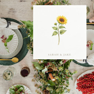 Sunflower Stem Couple Names Personalized Napkin