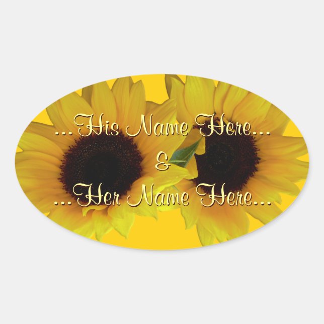 Sunflower Stickers Personalized Sunflower Stickers (Front)
