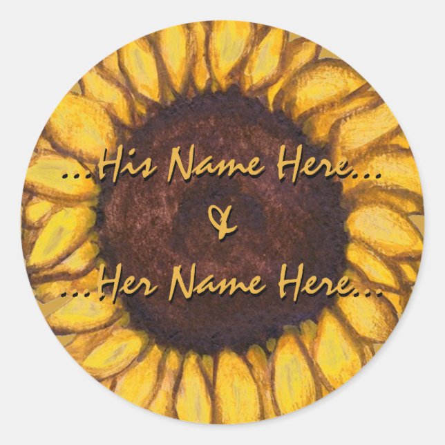 Sunflower Stickers Personalized Sunflower Stickers (Front)