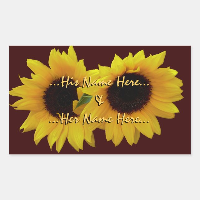 Sunflower Stickers Personalized Sunflower Stickers (Front)