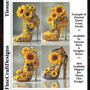 Sunflower Stiletto Heel Art DT3L Decoupage Tissue Paper
