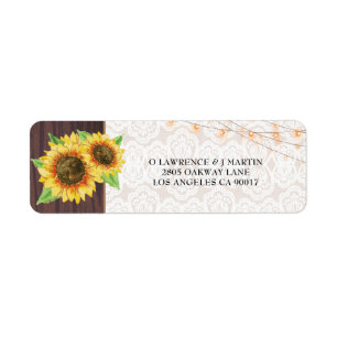 Sunflower String Lights Lace Wood Mariage Adresse