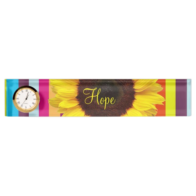 Sunflower Stripe Desk Nameplate (Front)