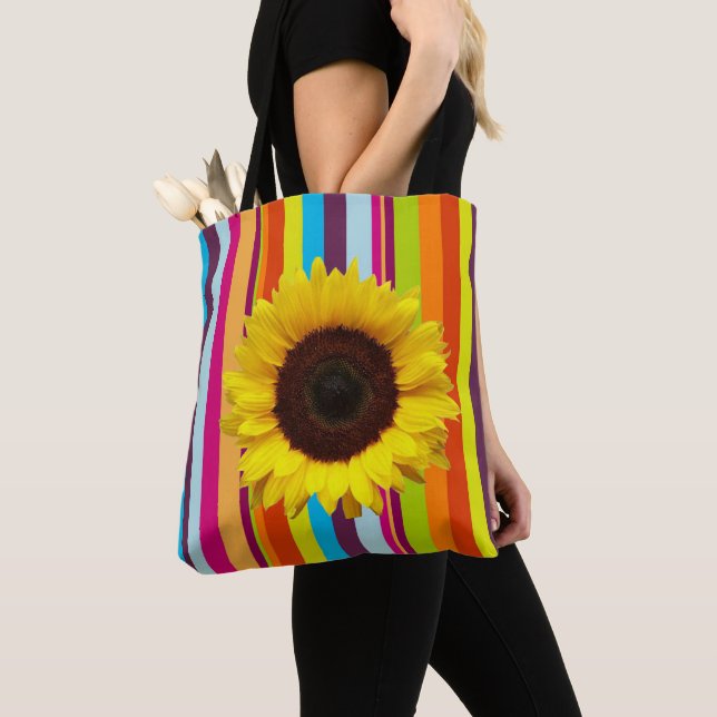 Sunflower Stripe Tote (Close Up)