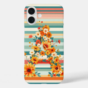 Sunflower Stripes Retro (A) iPhone 16 Plus Case