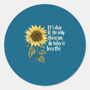 Sunflower Suicide Awareness  Classic Round Sticker