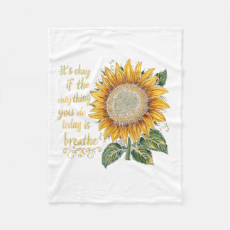 Sunflower Suicide Awareness  Fleece Blanket