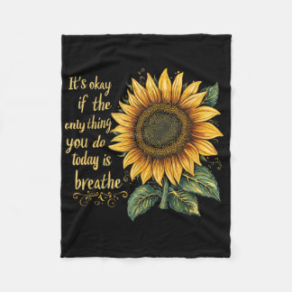 Sunflower Suicide Awareness  Fleece Blanket