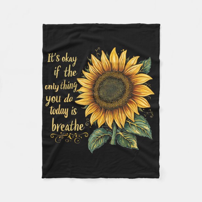 Sunflower Suicide Awareness  Fleece Blanket (Front)