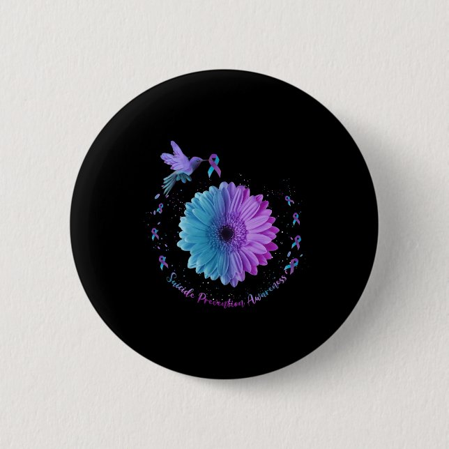 Sunflower Suicide Prevention Awareness  2 Inch Round Button (Front)
