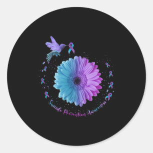 Sunflower Suicide Prevention Awareness  Classic Round Sticker