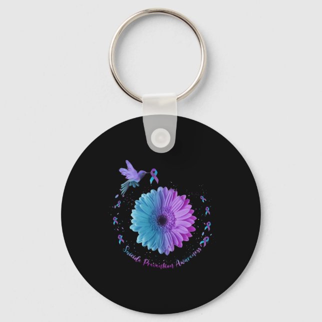 Sunflower Suicide Prevention Awareness  Keychain (Front)