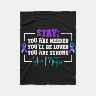 Sunflower Suicide Prevention Suicide Awareness 1  Fleece Blanket