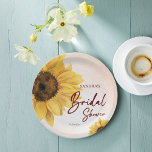 Sunflower summer fall bridal shower printed paper plate<br><div class="desc">Sunflower fall bridal shower template printed plates,  watercolor sunflower for summer fall sunflower bridal shower theme personalized tableware decor.</div>