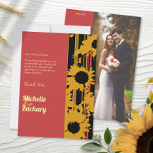 Sunflower Summer Gold Red Wedding Photo