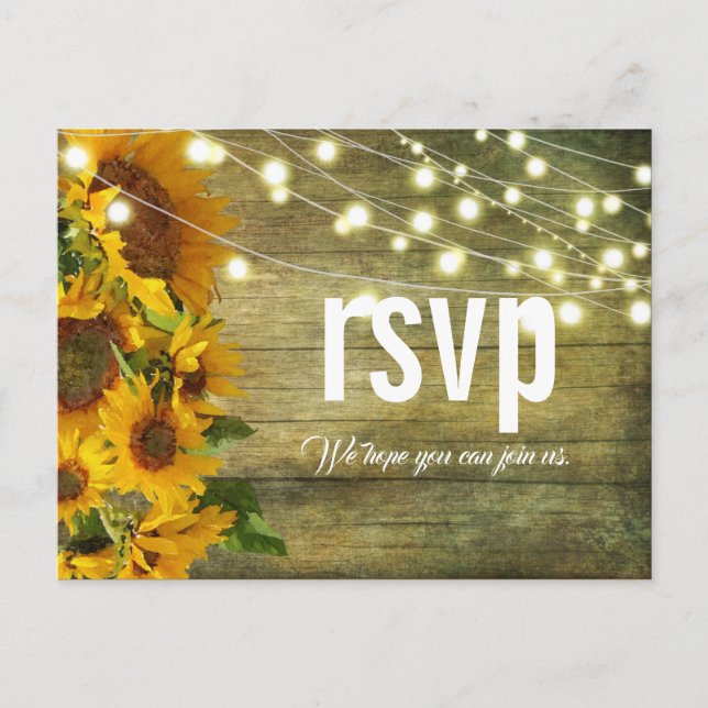Sunflower Summer | Rustic Americana  RSVP Postcard (Front)