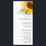 Sunflower Summer Wedding Program Rack Cards<br><div class="desc">Beautiful stylish and modern summer Wedding Program Rack Cards featuring an original photograph of a bright yellow sunflower. This design is a part of a wedding collection. Matching Wedding Invitation,  RSVP Response Card,  Rehearsal Dinner,  Bridal Shower Invitations and Thank You Favour Stickers can be found here:</div>