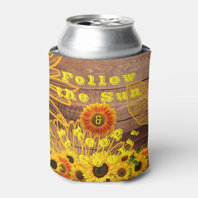 Sunflower Sun Worshiper Keep it Cool Can Cooler (Can Front)