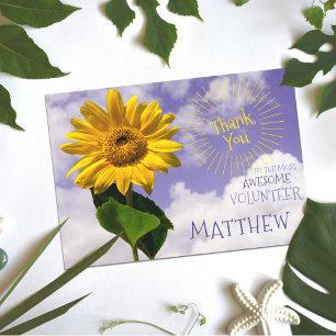 Sunflower & Sunrays Simple Merci Rustic Volunteer