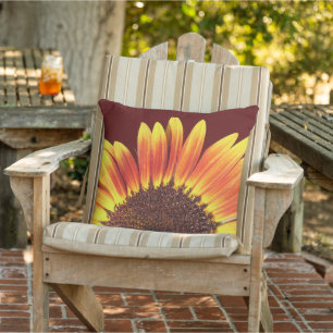 Sunflower Sunrise Floral Throw Pillow