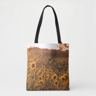 Sunflower Sunset in a Rural Field Colour Tote Bag
