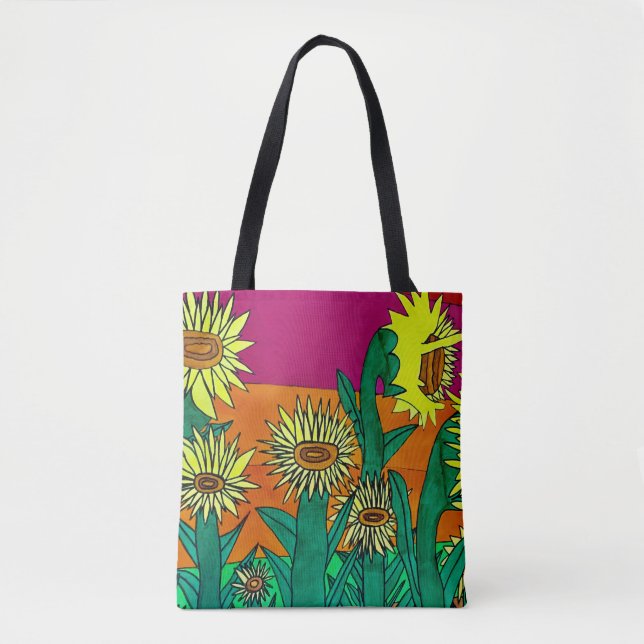 Sunflower Sunset tote Bag (Front)