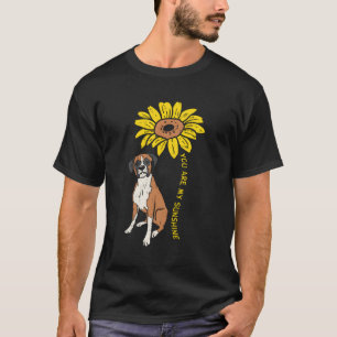 Sunflower Sunshine Boxer Animal Pet Dog Women Girl T-Shirt