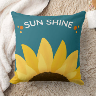 sunflower Sunshine Decorative Pillow–Bright Yellow Throw Pillow