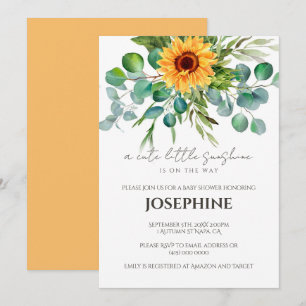 Sunflower Sunshine Fall Baby Shower Invitation