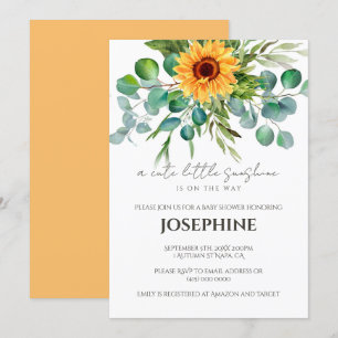 Sunflower Sunshine Fall Baby Shower Invitation