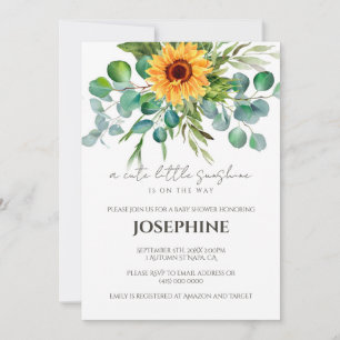Sunflower Sunshine Fall Baby Shower Invitation