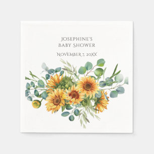 Sunflower Sunshine Fall Baby Shower Napkin