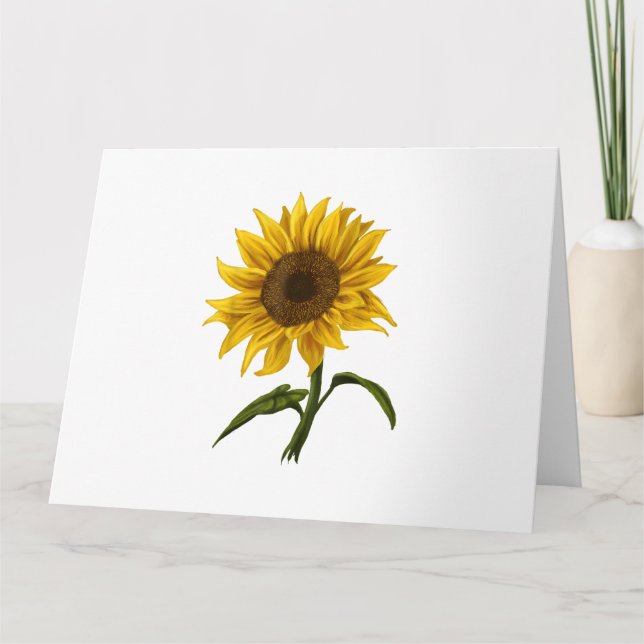 Sunflower Sunshine Floral Watercolor Flower Card (Front)