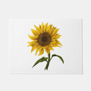 Sunflower Sunshine Floral Watercolor Flower Doormat