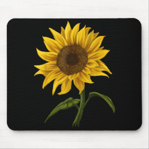 Sunflower Sunshine Floral Watercolor Flower Mouse Pad
