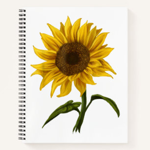 Sunflower Sunshine Floral Watercolor Flower Notebook