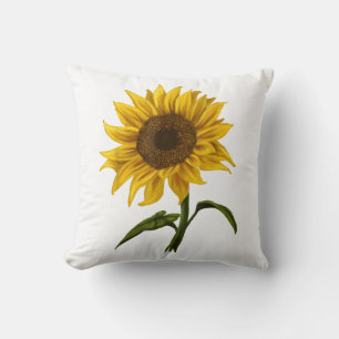 Sunflower Sunshine Floral Watercolor Flower Throw Pillow