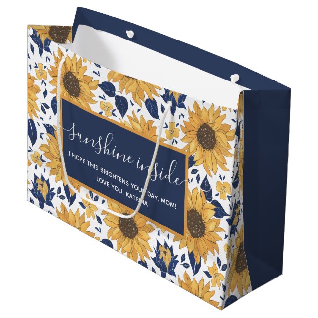 Sunflower Sunshine Inside Gift Bag (Front Angled)
