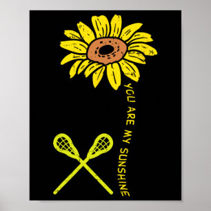 Sunflower Sunshine Lacrosse Lax Player Goalie Men Poster
