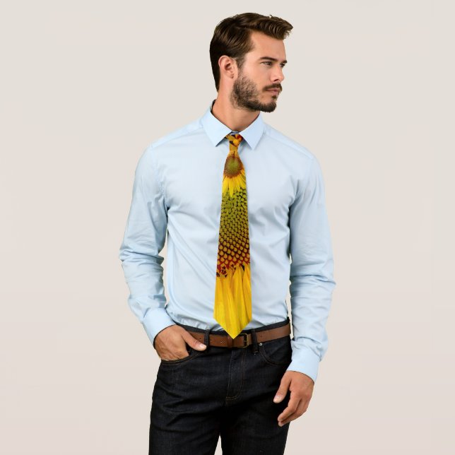 SUNFLOWER SUNSHINE PHOTO MEN'S NECK TIE (In Situ)