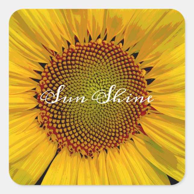 SUNFLOWER SUNSHINE PHOTO SQUARE STICKER (Front)