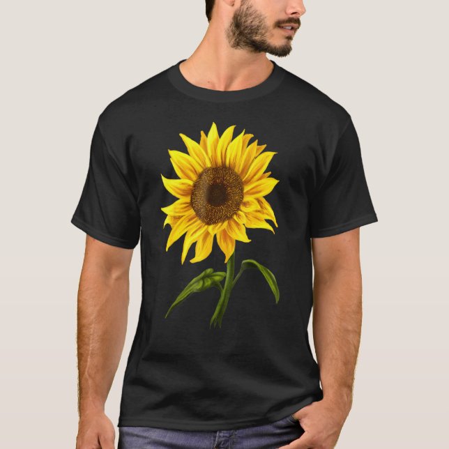 Sunflower Sunshine Watercolor Flower beautiful flo T-Shirt (Front)