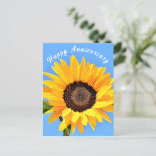 Sunflower sur Blue Sky Anniversaire Carte postale