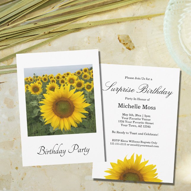 Sunflower Surprise Birthday Party Invitation (Creator Uploaded)