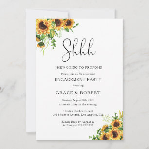 Sunflower Surprise Engagement Party Invitation