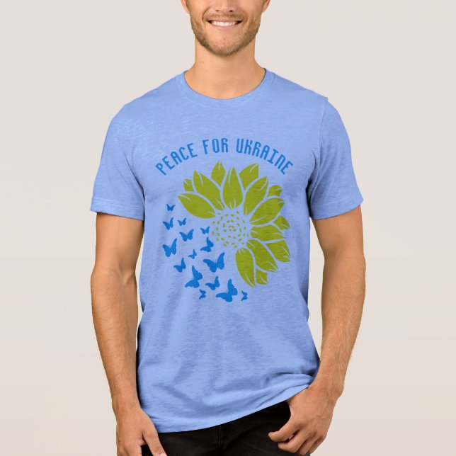 Sunflower symbol of Peace. Peace for Ukraine.  Tri-Blend Shirt (Front)
