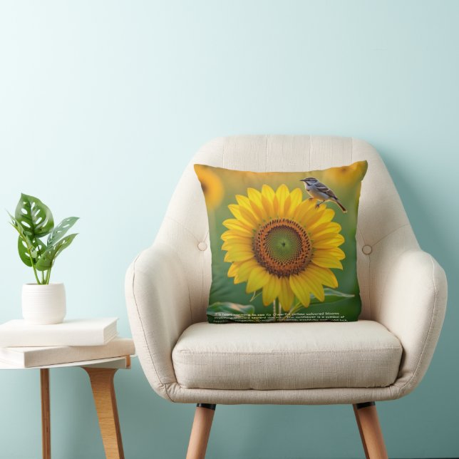 Sunflower Symbolism Throw Pillow (Chair)
