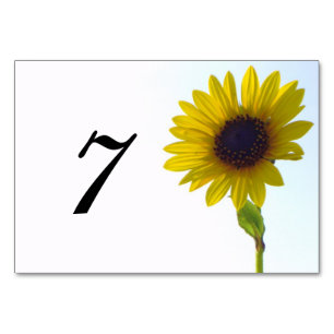 Sunflower Table Number